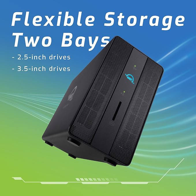 40.0TB OWC Gemini Thunderbolt (USB-C) Dock and Dual-Drive HDD RAID External Storage Solution External Drive with 2 x Thunderbolt ports (USB-C) 2 x USB 3.2 Gen 2 ports 2.5Gigabit Ethernet port HDMI