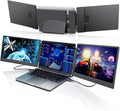 S3 Laptop Screen Extender 14'' Triple Portable Monitor for Laptops Plug and Play 1080P FHD IPS Laptop Monitor Extender for 13''-16.5'' Laptops Compatible with Windows Chrome Switch