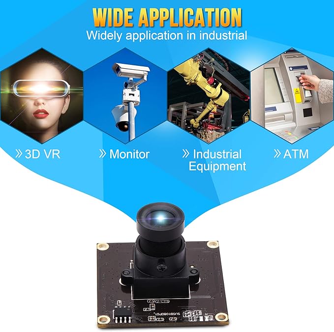 High Speed USB3.0 Camera Module High Definition 1280 * 1080@50fps 2MP Webcam Full HD 1080P USB Camera with IMX291 Sensor Plug&ampPlay USB Webcam for WindowsLinuxRaspberry Pi