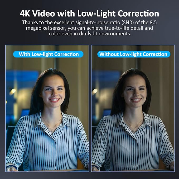 NexiGo Iris 4K AI Webcam with 1/1.8 Sony_Sensor Onboard Flash Memory HDR PiP DSLR-Style Control Auto Framing/Tracking with Flexible FOV Noise-Canceling Mics for Zoom/Teams/OBS and More