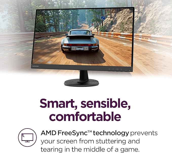 Lenovo D27-40 - All-in-One Monitor - 27 FHD Display - 75Hz Refresh Rate - Natural Low Blue Light - AMD FreeSync™ - 0.4ms MPRT - Raven Black - Tilt Stand