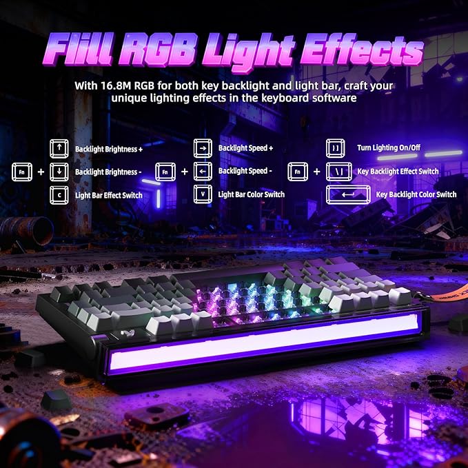 ATTACK SHARK R85 HE 75% Magnetic Wired Gaming Keyboard8KHz Polling Rate Rapid Trigger0.005mm RT Precision256K Scan RateCustom Hot-SwappableWeb Driver PC Keyboard for Gamer/Win/MacBlack Gradient