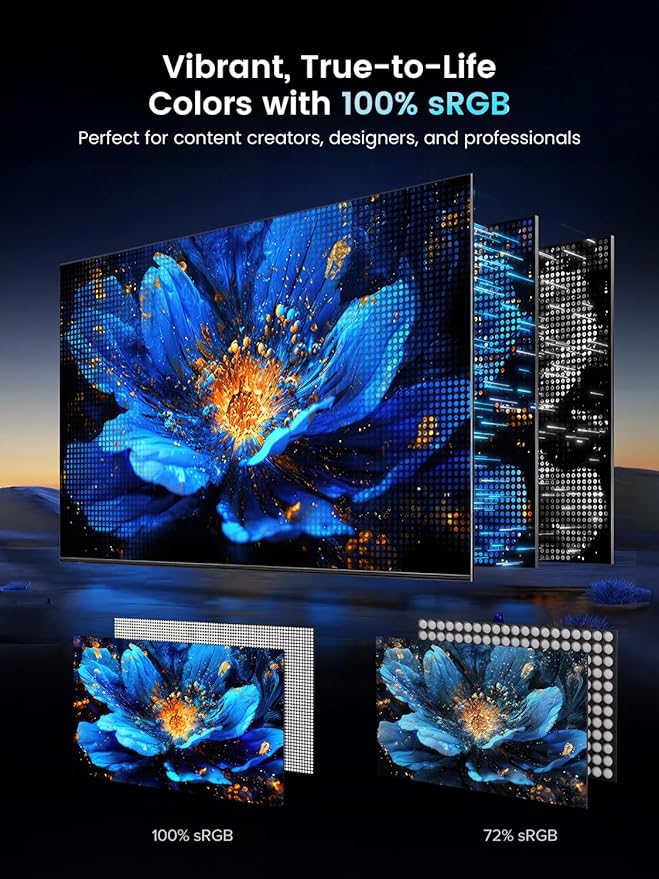 UPERFECT Portable Monitor 18.5-inch 120HZ Touchscreen 100% sRGB w/VESA &amp Stand 180° Adjustable Ultra-Slim &amp Lightweight Frameless FHD FreeSync IPS HDR Gaming Display Travel Second Monitor for