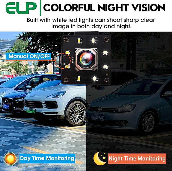 ELP 4K USB Camera Night Vision 8mp Autofocus Webcam for Computer Mini UVC USB2.0 Lightburn Camera IMX415 USB Security Camera PC Camera for Raspberry pi Jetson Nano (100degree No Distortion Lens)