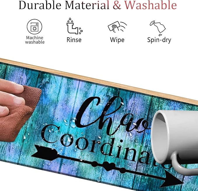 4 in 1 Mouse Pad Combo Large Gaming Mouse Pad + Keyboard Wrist Support + Mouse Wrist Rest + Coaster Table Pad with Stitched Edge Memory Foam Ergonomic Wrist Pad Set Chaos Coordinator