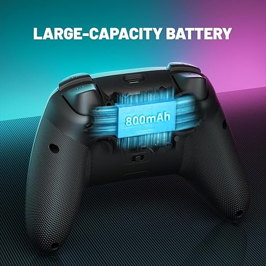 ECHTPower Wireless PC Gaming Controller - Hall Effect Joystick 2.4G &amp Wired 1000Hz Polling Rate 800mAh Battery Adjustable Turbo/Vibration - for PC/Switch/iOS/Android
