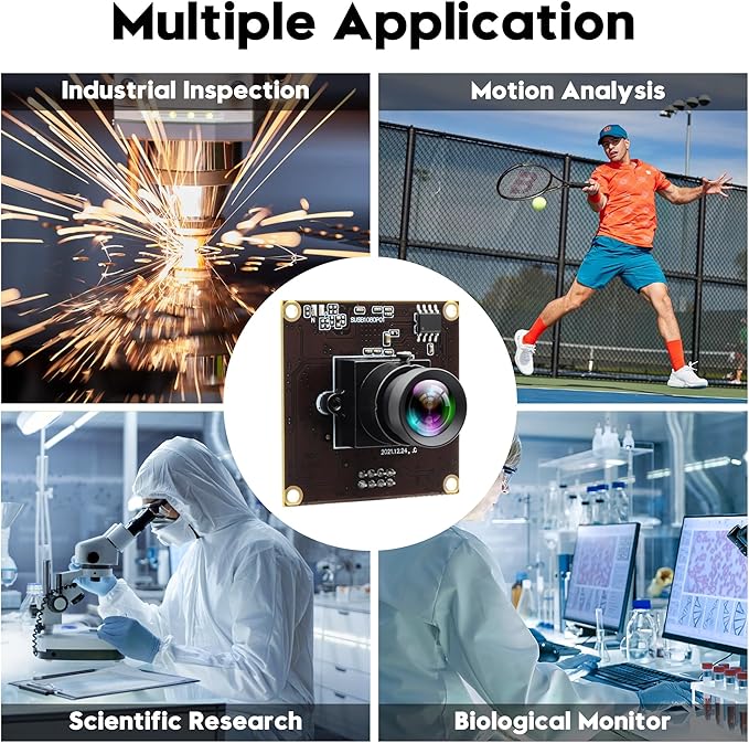 1080P USB3.0 High Speed 50fps USB Camera Module 0.01Lux Low Illumination Webcam with 53° No Distortion Lens Plug &amp Play for 3D Printer Industrial Inspection &amp Microscope