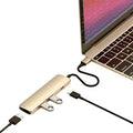 Satechi USB C Hub Multiport Adapter USB-C Docking Station with 4K HDMI 60W USBC PD Charging 2 USB-A for MacBook Air/Pro M5/M4 Dell HP Surface Lenovo - Gold Slim Classic