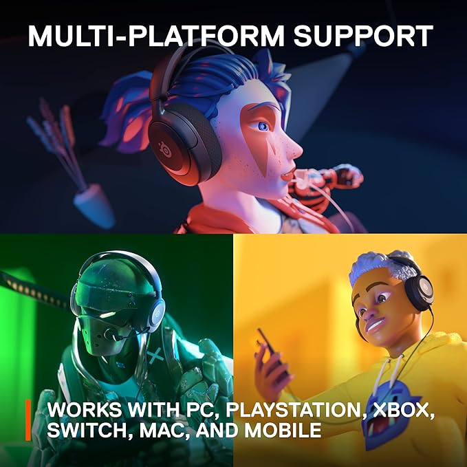 SteelSeries 61606 Arctis Nova 1 Gaming Headphones Wired Sealed Type Compatible with PC PS5 PS4 Switch Bi-Directional Microphone Noise Canceling Space Audio Hi-Fi Sound Adjustable Black
