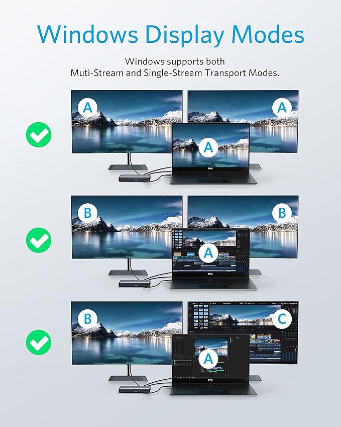 Anker USB C Docking Station PowerExpand 9-in-1 USB-C PD Dock 60W Charging for Laptop 20W Power Delivery Charging 4K HDMI and DisplayPort USB3.0&ampUSB2.0 Data Gigabit Ethernet 3.5 mm Audio