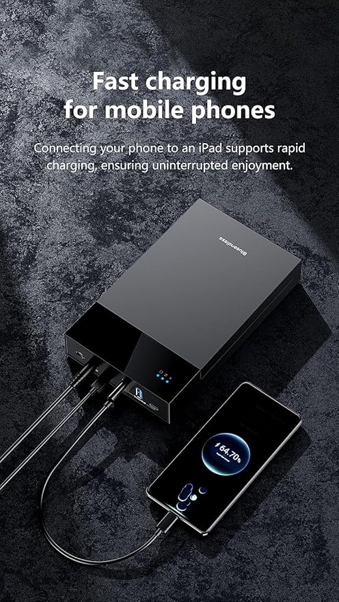 External Hard Drive Enclosure for 3.5 2.5 Inch SATA SSD HDD USB 3.0 to SATA Hard Drive Docking Station 2A1C Multi-Port Hub with 12V/2A Power Adapter Support Up to 20TB UASP Trim Black