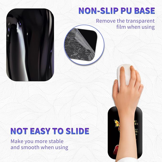 Large Mouse Pad Set Desk Mat + Elbow Rest Pad + Coaster Easy Typing Pain Relief Ergonomic Arm Rest Pad with Memory Foam Extended Desk Pad Anti-Slip Rubber Base for Office HomeBlack Women