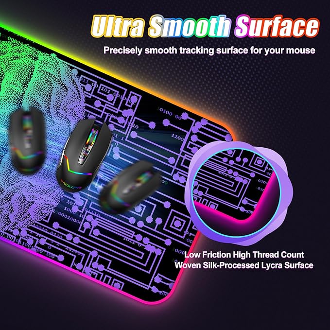 ToLuLu Wireless Charging RGB Gaming Mouse Pad 15W LED Mouse Mat with 30W Charger 14 Light Modes Large Mousepad Wrist Support Non-Slip Rubber Base Desk Mat Computer Keyboard Pad Right Left Brain