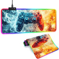 XL Led Gaming Mouse Pad with 14 Light Modes - Light Up Gamer Mouse Pad31.5 x 11.8in Non-Slip Gamepad Style RGB Large Gamer MousepadBlack Long Glowing Gaming Accessories for DeskWaterproof