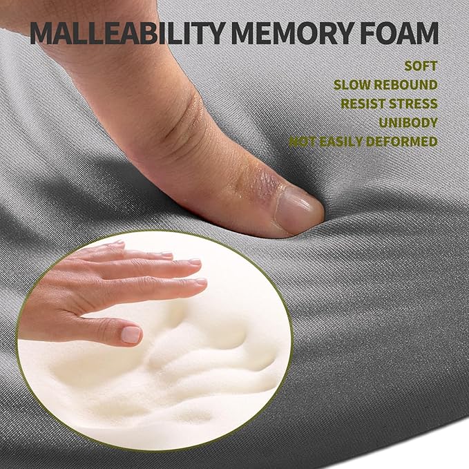 Hokafenle Ergonomic Mouse Pad Wrist Support Terraced Slope Carpal Tunnel Wrist Pad for Mouse with Unibody Memory Foam Wrist Rest Pain Relief Mousepad (Silvery White 11.8x7.9 in)