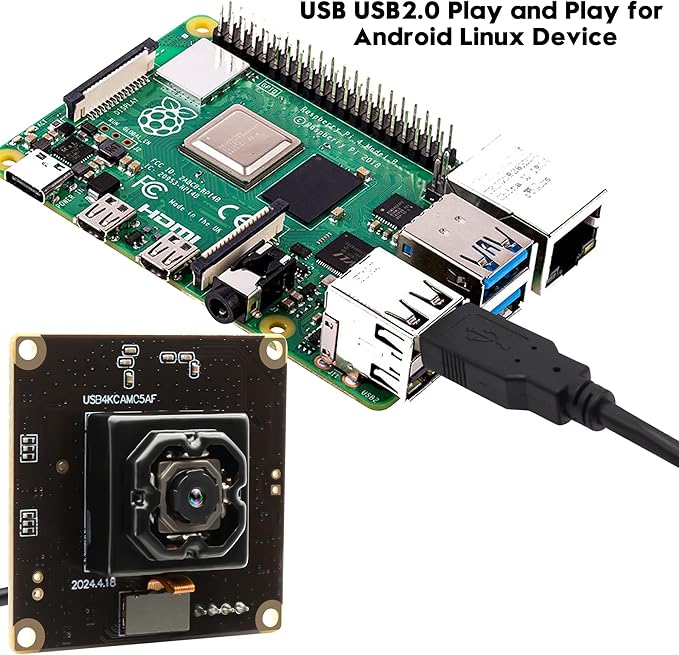 Anti Shake USB Camera Module 4K Vehicles IBIS Stabilization 11MP USB Webcam Autofocus 90 Degree No Distortion Lens Plug and Play for Machine Vision Industrial Robot Vision