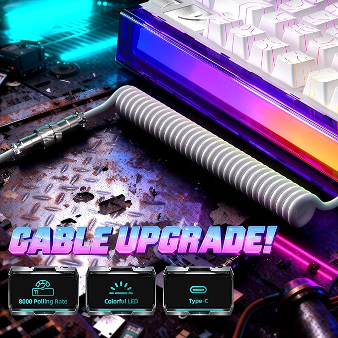 ATTACK SHARK R85 HE 75% Magnetic Wired Gaming Keyboard8KHz Polling Rate Rapid Trigger0.005mm RT Precision256K Scan RateCustom Hot-SwappableWeb Driver PC Keyboard for Gamer/Win/MacWhite Contour
