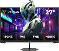 YEYIAN 27” Gaming Monitor 1080p FHD 180Hz Fast IPS 1ms Response 97% sRGB HDR10 FreeSync &amp G‑Sync Compatible Ultra‑Slim Bezel HDMI 2.0 + DP 1.4 178° Wide View Tilt Adjustable