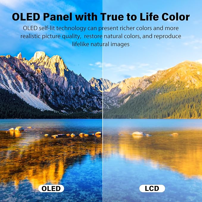 InnoView 14 Inch OLED Portable Monitor 4k UHD 3840x2400 Portable Monitor 100% DCI-P3 | 100000:1Contrast | Built-in Speakers Travel Monitors for Laptop PC MAC Phone PS4 Xbox Switch