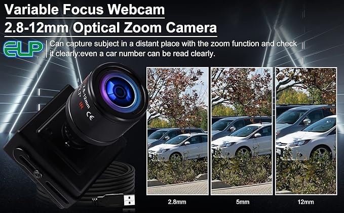 Webcamera_USB Manual Zoom USB Camera for Computer Mini UVC USB2.0 Webcam 1080P Lightburn Camera 2.8-12mm Varifocal Camera for PC Industrial Close Up Camera for Raspberry Pi Jetson Nano
