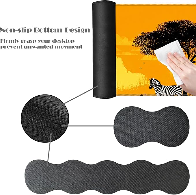 Ergonomic Keyboard Wrist Rest &amp Mouse Pad Wrist Rest SetXL Gaming Desk Mat 31.5x 11.8Non-Slip BaseMemory FoamEasy Typing Pain Relief for Office &amp HomeAfrican Woman Sunset Art