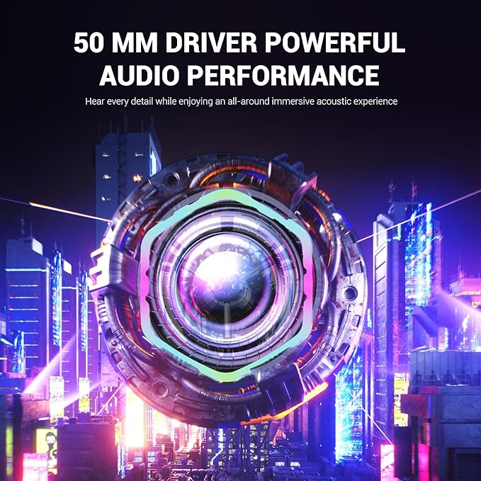 EKSA E1000 V2 Gaming Headset PC Headset with USB C Plug Wired Headphones with Noise Canceling Microphone 7.1 Surround Sound RGB Light include USB Adapter for ComputerMac PS4/PS5 Console Laptop