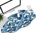 Sea Wave Desk Mat Mouse Pad 35.4X15.7 XL Extended Mousepad Huge Mouse Pads with Stitched Edges Desk Pad for Work Game Office Home