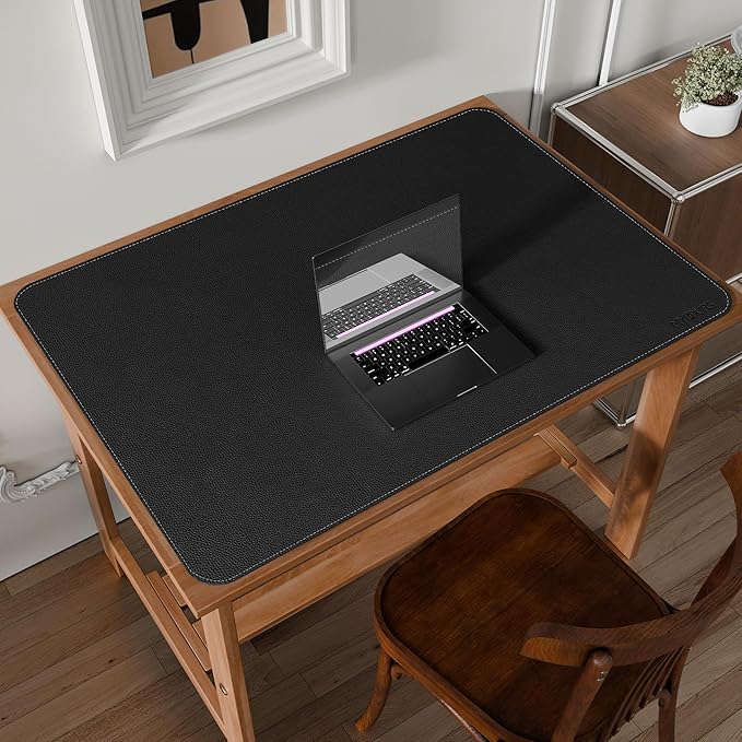 Mydours 40x28 Large Desk Mat - Full Desk Blotter Pad Desktop Computer Desk Mat Waterproof Desk Protector Mat Large Mouse Pad for Desk for Writing Workspace Home and Office (Black)