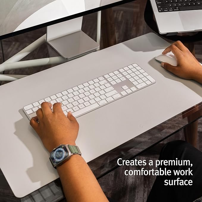 Twelve South Sustainable Leather Large Desk Pad - Desk Mat for Computer Mouse Traction Surface Desk Protector Large Mouse Pad Moisture and Heat Resistant Non-Slip Desk Pad Spill Resistant Black