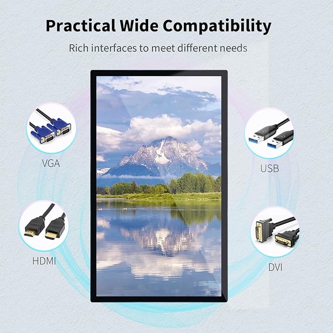 32 inch Capacitive Multi-Touch Screen Industrial Monitor 16:9 Display 1920 x 1080P Built-in Speakers USB VGA DVI &amp HD-MI Ports Digital Signage Displays and Player for Advertising