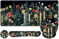 Wildflowers Mouse Pad Large Desk Mat Extended Nature Botanical Aesthetic Deskpad 4 PCS Non-Slip Rubber Base Computer Mouse Pads for Work Game Office Home Decor Gifts I Floral Plants Books