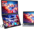Portable Dual Monitors 15.6 1080P Dual Laptop Screen Extender Foldable Second Monitor Plug &amp Play with No Driver Needed Ideal for Home &amp Office Work with Wins Laptop