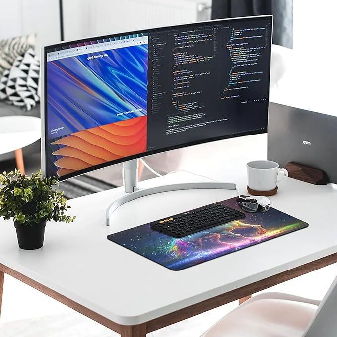 XXL Gaming Mouse Pad Animal Cute Unicorn XXL Gaming Mouse Pad Large Desk Mat Protector for Desktop Anti-Slip Rubber Extended Computer Keyboard Mat Writing Pad for Work Office 15.7 * 35.4 inB-397