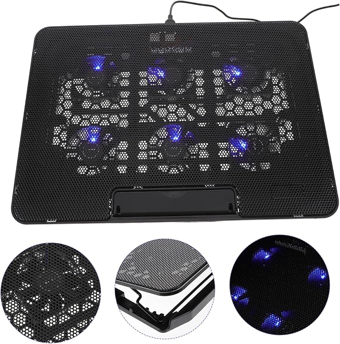 Gadpiparty Laptop Cooling Pad Adjustable Stand Compatible Riser Quiet Fans for Laptop Cooling Ergonomic Design to Neck USB Powered Cooler Holder