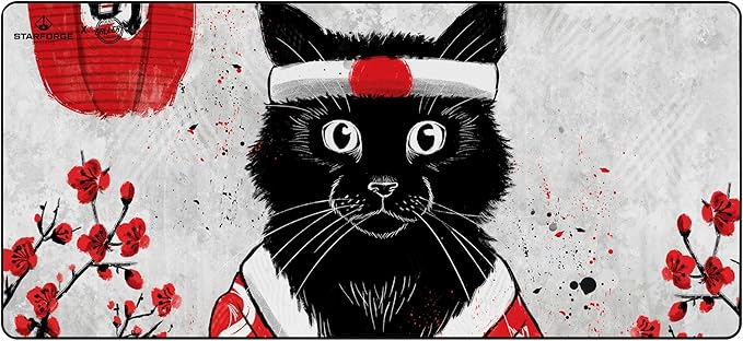 Sushi Cat Gaming Desk Mat – Large Extended Mouse &amp Keyboard Pad