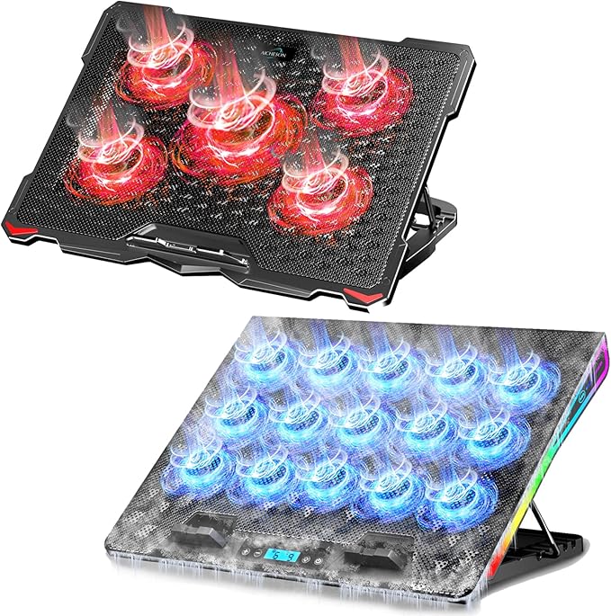 AICHESON Gaming Laptop Cooling Stand and S035 Red Laptop Cooler Set