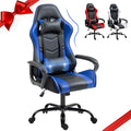 ECOTOUGE Gaming Chair Ergonomic Video Game Chair with Massage Lumbar Support &amp Rocking High Back 360° Swivel Computer Gamer Chair for Gaming or Office Height Adjustable Blue