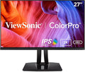 ViewSonic VP2756-2K 27 Inch IPS 1440p Ergonomic Monitor Color Accuracy Pantone Validated 60W USB C (Renewed)