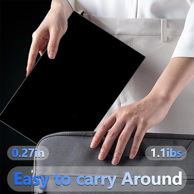13.3” 1080P OLED Portable Monitor Touchscreen 100000:1 contrast ratio 500 nits brightness Display Built-in Stand Speakers HDR Portable ScreenTravel Monitors for Laptop Mac PC Phone PS4/5 Xbox Switch