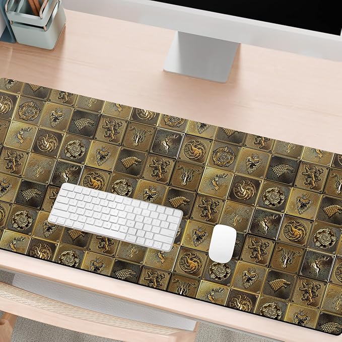 Head Case Designs Officially Licensed HBO Game of Thrones Gold Sigils All Houses Graphic Art 37.4 x 15.75 x 0.16 inches (900 x 400 mm) - XL Gaming Office Desk PC Keyboard Mouse Mat Pad