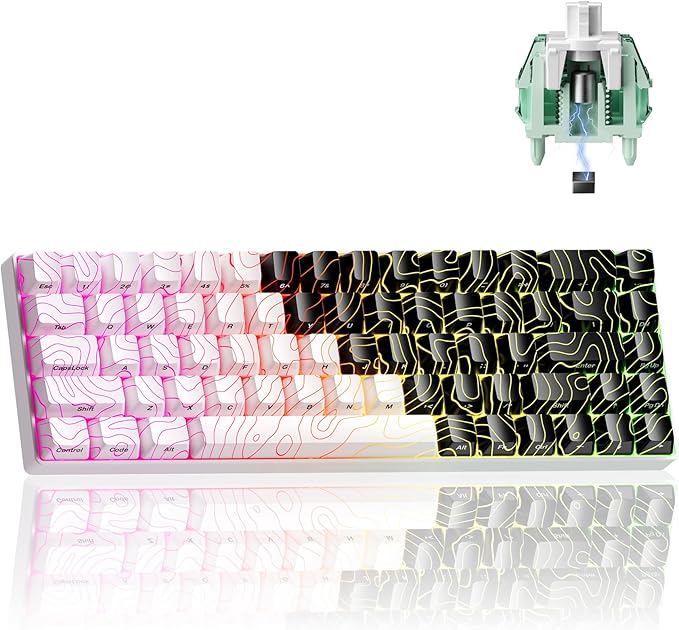 x XVX HE68 Pro Rapid Trigger Keyboard 60% PercentHall Effect Keyboard with Gateron Magnetic Jade Pro SwitchCNC Aluminum Frame Topographic Custom Mechanical Key Board for PC/Laptop/Xbox/PS4/PS5