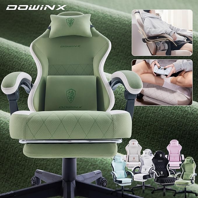 Dowinx Gaming Chair with Footrest Gaming Chair Big and Tall for Heavy People Gamer Chair for Adult with Massage