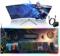 TopMade Wireless Charging Mouse Pad RGB Gaming Mousepad 35.4 x 15.8 Extra Large Waterproof Keyboard Desk Pad Computer Desk Mat Cosmic Planet (Includes 20W PD Power Adapter &amp 6.56ft Woven Cab