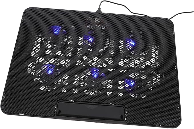 Laptop Cooling Pad Adjustable Height Lightweight Fan Stand for Laptops Ergonomic Design for Desk and Bed Use Stable Material Easy to Carry