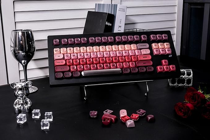 ZORNHER CG870 Lipstick Mechanical KeyboardTKL Pink Gaming KeyboardFoundation Creamy Thocky KeyboardCreamy Sounding SwitchesCute Kawaii Girly Jelly Keycaps