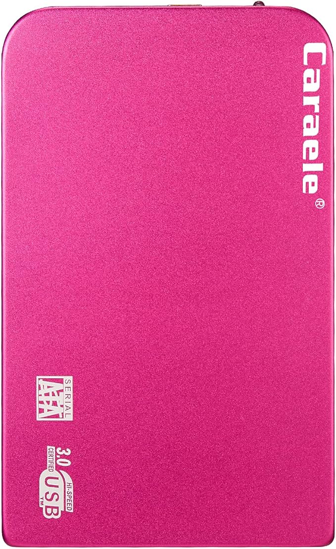 Portable SATA External Hard Drive HDD 500GB 1TB 2TB USB3.0 Ulra-Fast File Transfers for Windows Mac and Linux (2TB Red)