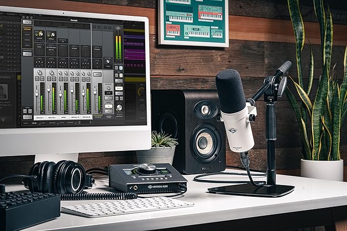Universal Audio SD-1 Standard Dynamic Microphone White &amp UA Volt 2 USB Audio Interface for Recording podcasting and Streaming with Essential Audio Software Including $400 in UAD Plug-ins