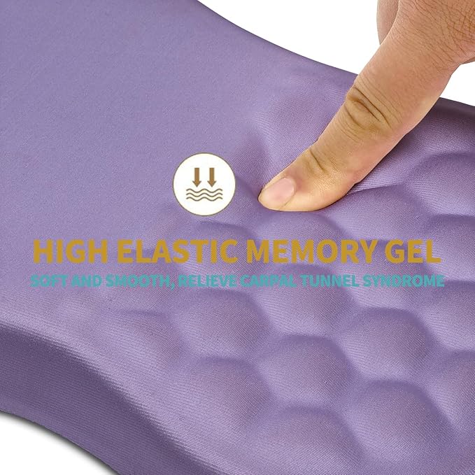 Hokafenle Ergonomic Mouse Pad Wrist Support with Massage Design Wrist Rest Pain Relief Mousepad with Memory Foam&ampNon-Slip PU Base Mouse Pads for Wireless Mouse &amp Desk (12x8 inchLavender)