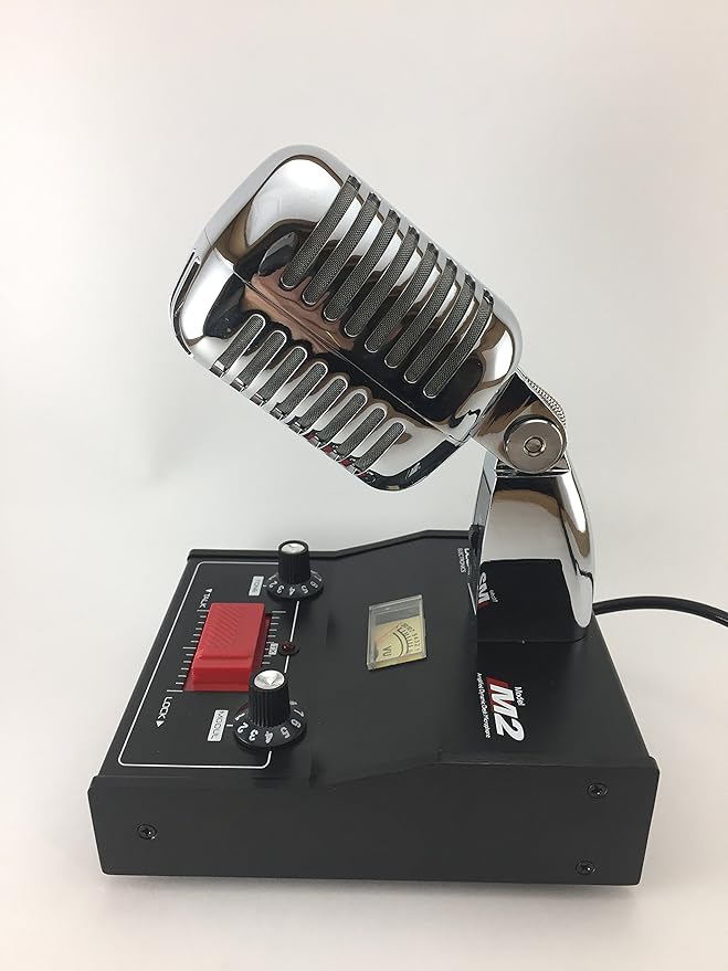Delta M2 Chrome Amplified Dynamic Power Base Microphone 4 Pin Cobra CB Ham Mic