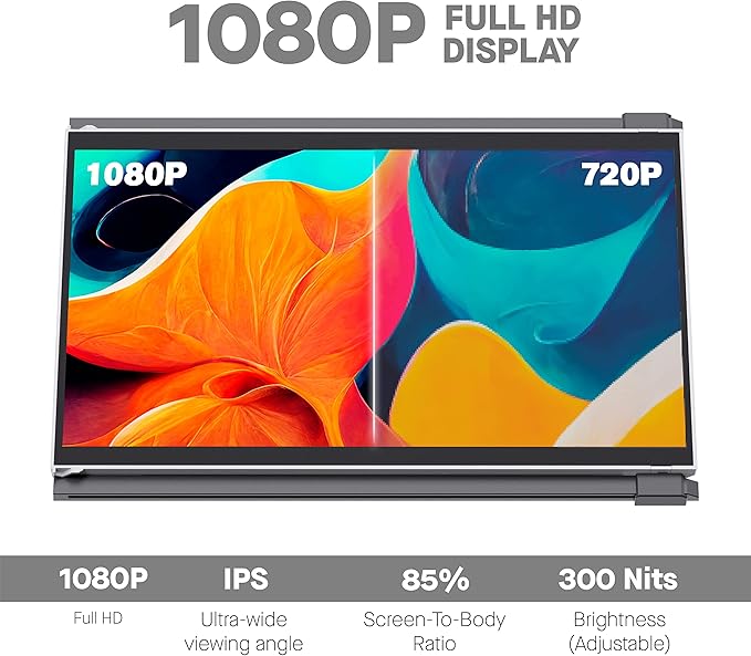 Mobile Pixels Duex Max Portable Monitor The On-The-Go Dual-Screen Laptop Monitor 14.1 Full HD IPS Display USB A/Type-C Plug and Play Sleek Design